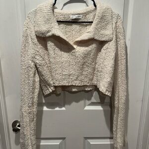 Women's Cream Cropped Sweater